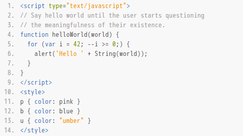 明るい背景で色数が抑え目なBracketsのカラースキームはGoogle Code Prettifyにも向いてそう。