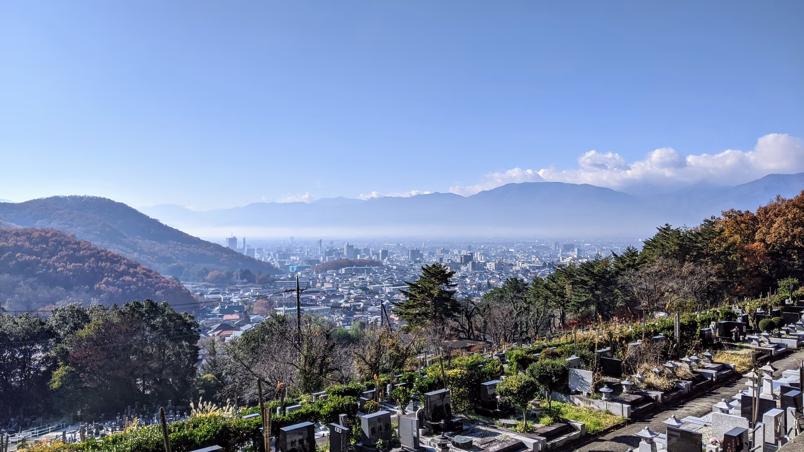 この日の甲府は20度くらいで、雲も風もなく、穏やかな陽気だった。