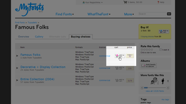 $0のものをカートに入れよう。